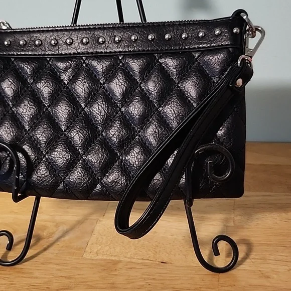 (12) Brand New Unbranded Black Faux Leather Large Wristlet 6 1/2" X 9" - Picture 3 of 5